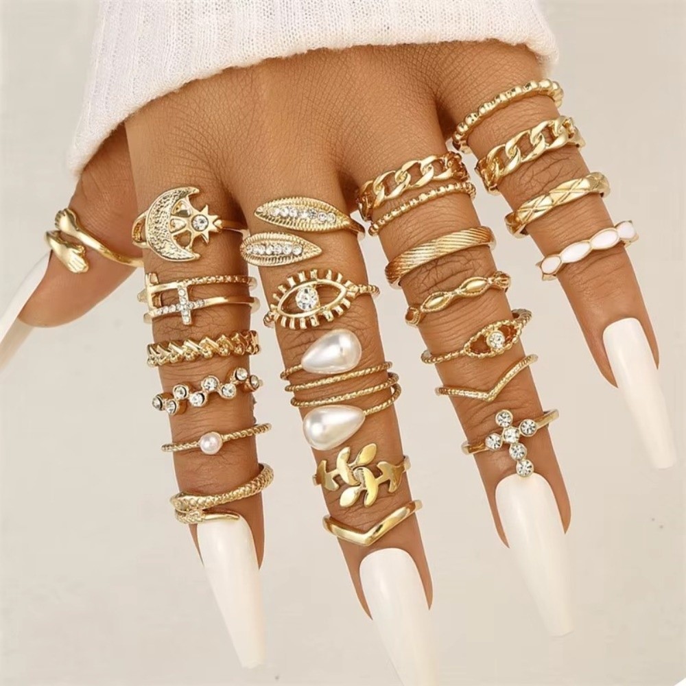 Vintage Punk Knuckle Rings Set - 23 Pcs/Set Vintage Punk Ring Set