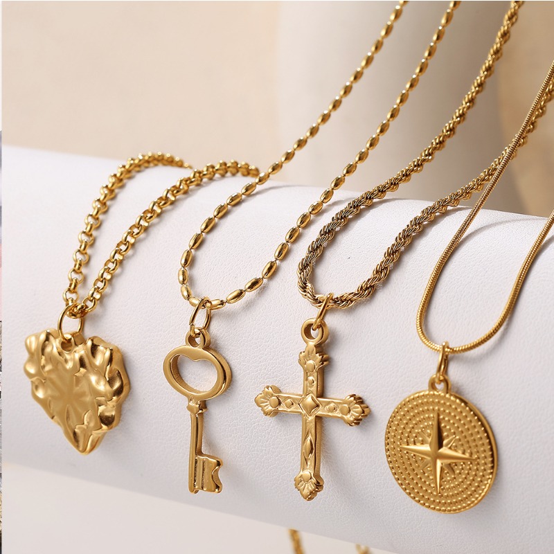 1Pc Stainless Steel Pendant Pl - огляд і ціна Cross Pendant Necklace Gold