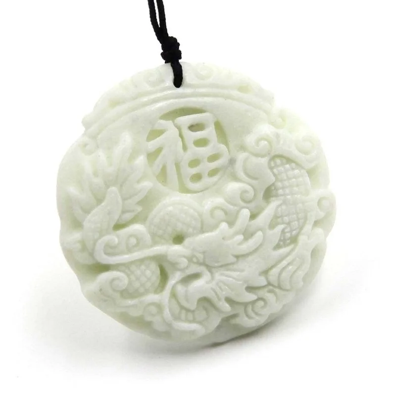 Natural White jade Dragon Phoe - огляд і ціна Necklaces