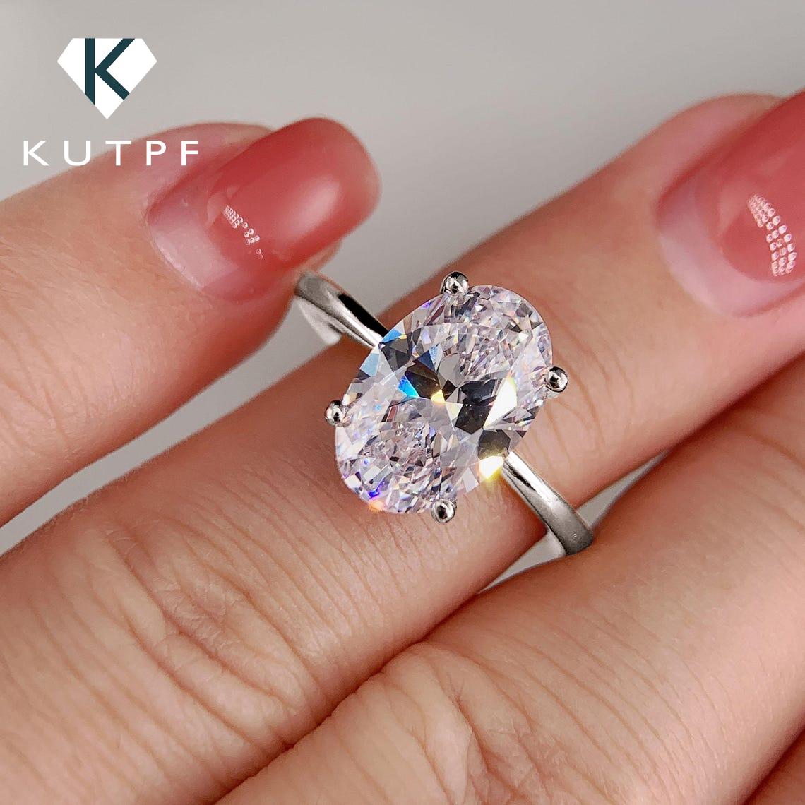 1/2/3 Carat Oval Cut Moissanit - огляд і ціна Moissanite Engagement Ring 1 Carat