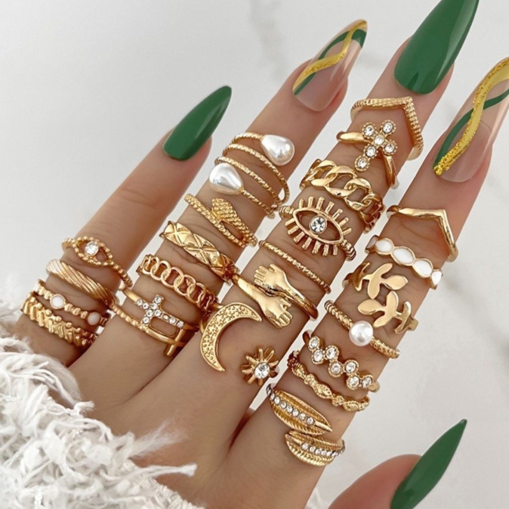 23 Pcs/Set Vintage Punk Ring S - огляд і ціна Vintage Punk Knuckle Rings Set