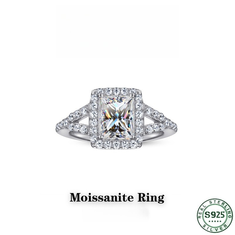 Hot selling fashion 100% S925  - огляд і ціна Moissanite Engagement Ring 1 Carat