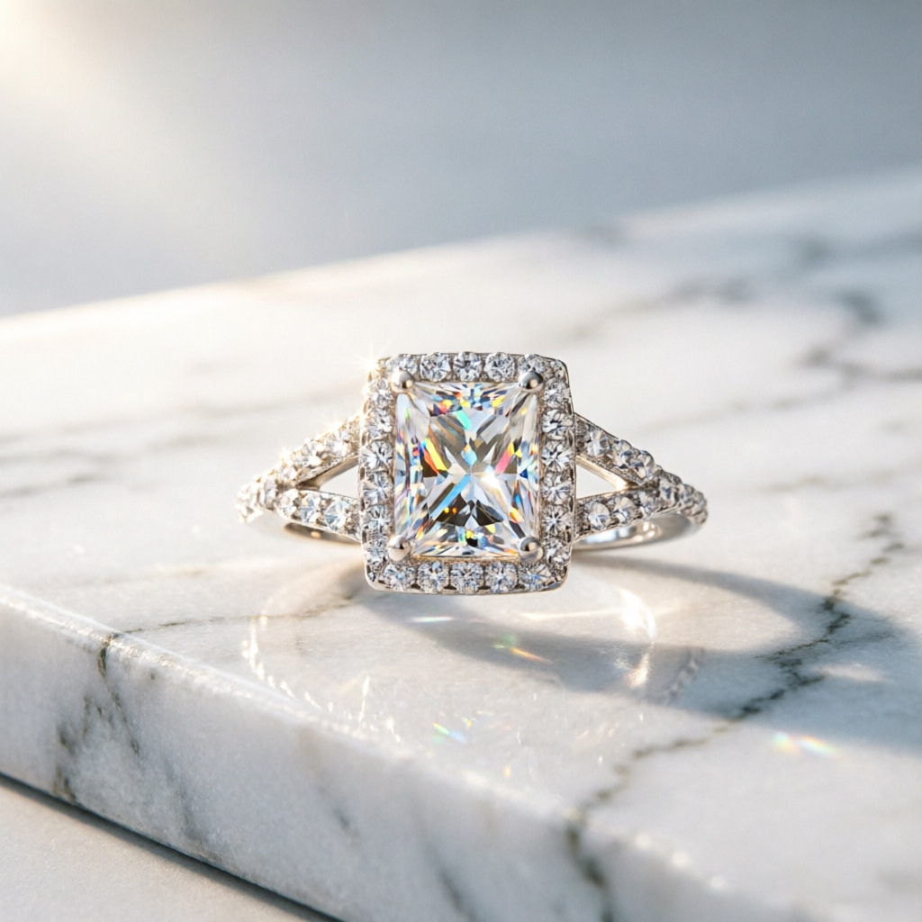 Hot selling fashion 100% S925  - огляд і ціна Moissanite Engagement Ring 1 Carat
