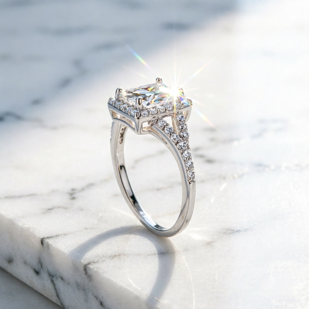 Hot selling fashion 100% S925  - огляд і ціна Moissanite Engagement Ring 1 Carat