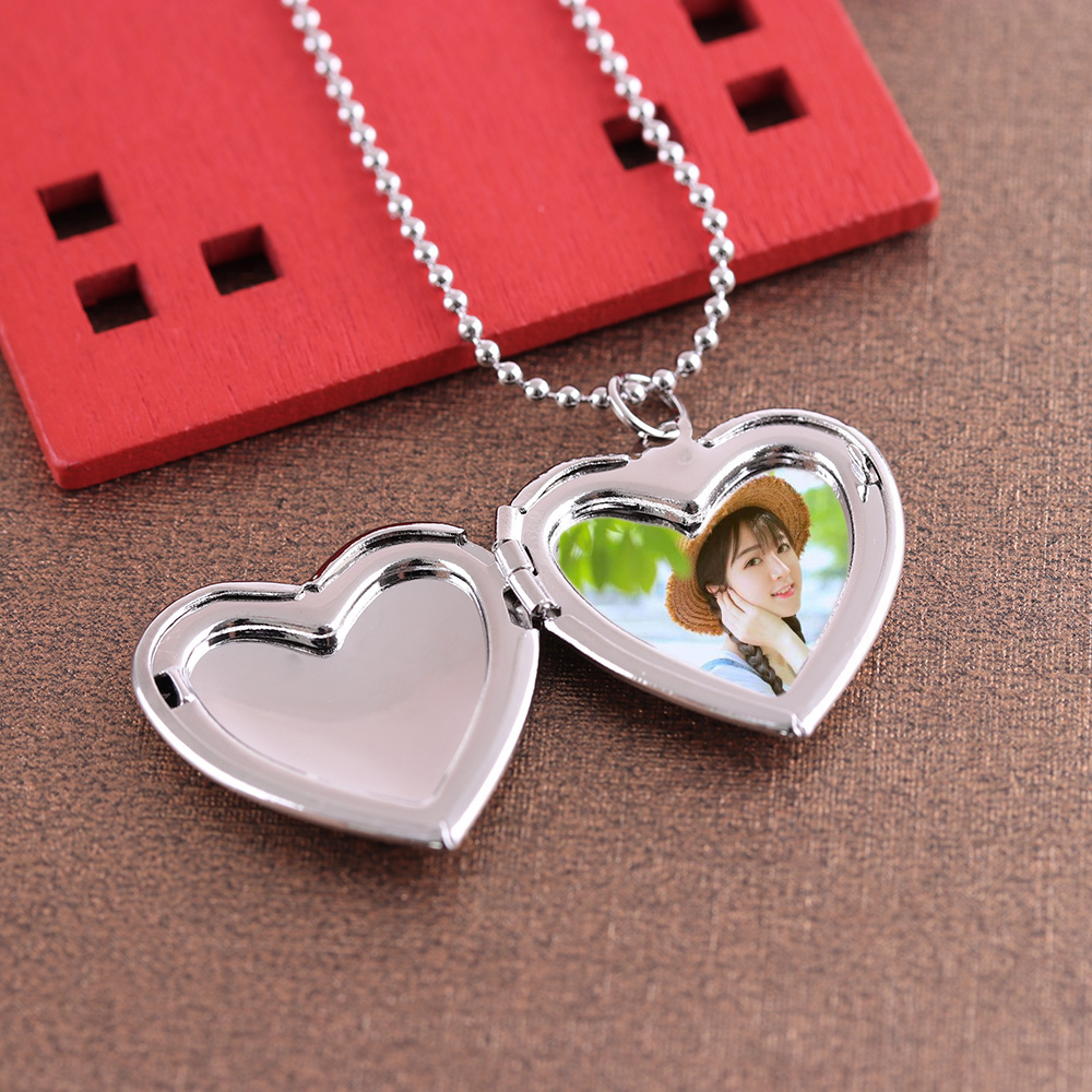 HOOH 1PC Heart Shaped Friend P - огляд і ціна Heart Locket Necklace Photo