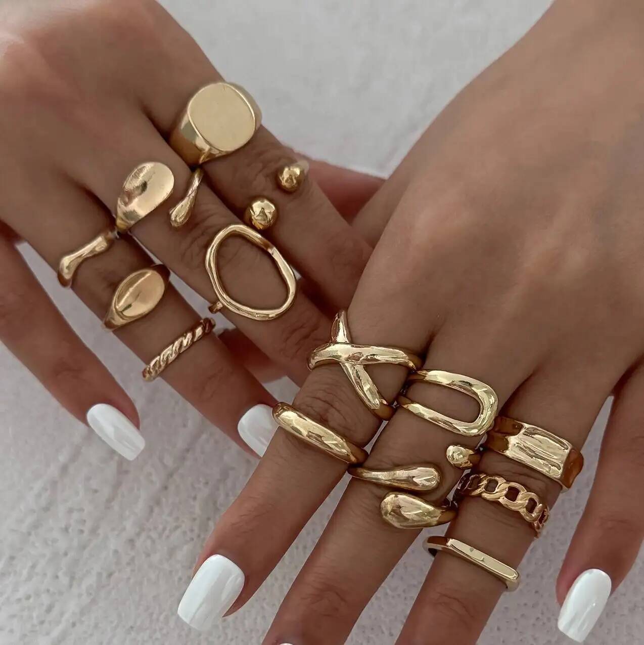 IngeSight.Z 14Pcs/Set Hip Hop  - огляд і ціна Vintage Punk Knuckle Rings Set