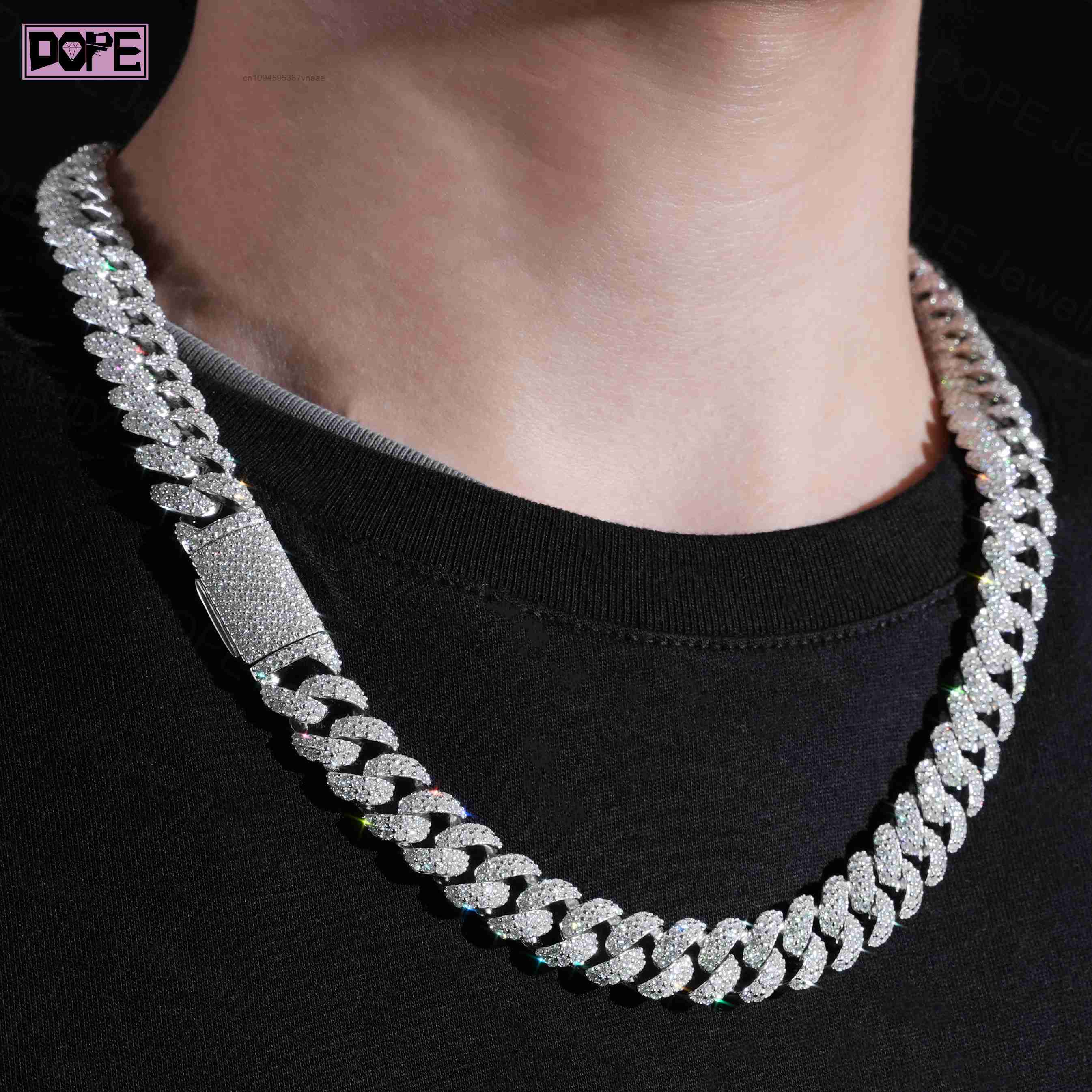 12mm Vvs Iced Out Moissanite C - огляд і ціна Cuban Link Chain 12Mm
