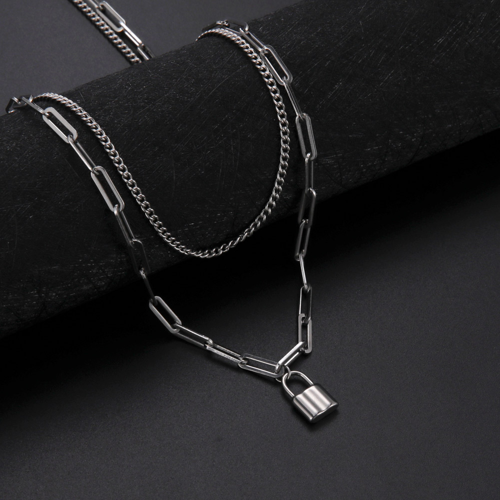 Unift Aesthetic Padlock Pendan - огляд і ціна Layered Pendant Necklace Aesthetic