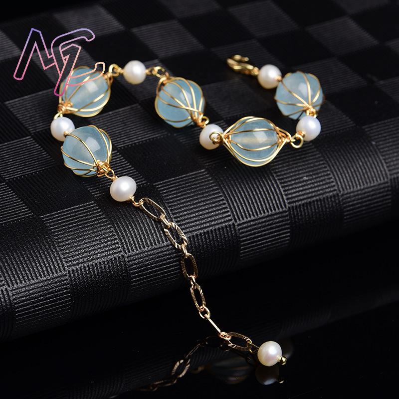 Blue Natural Jade Bead Earring - огляд і ціна Earrings