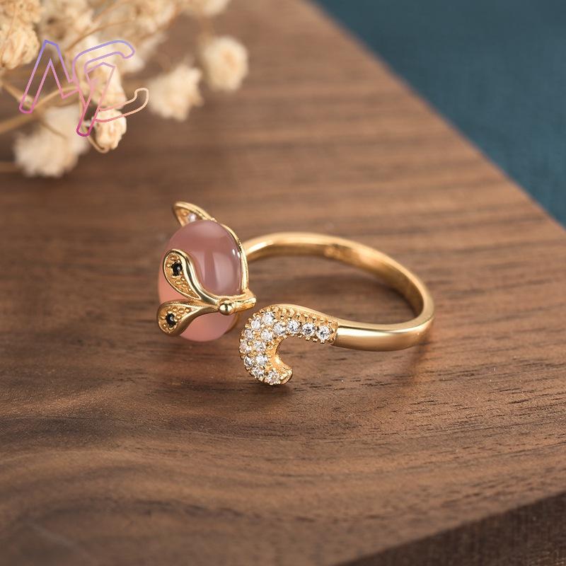 Pink Natural Jade Fox Rings Re - огляд і ціна Rings