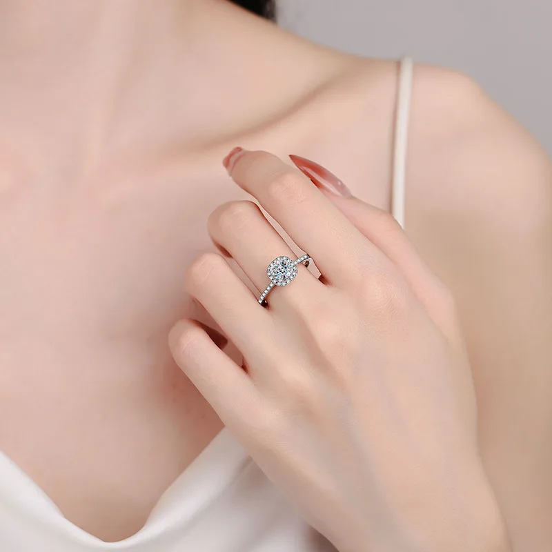 S925 Sterling Silver Moissanit - огляд і ціна Moissanite Engagement Ring 1 Carat