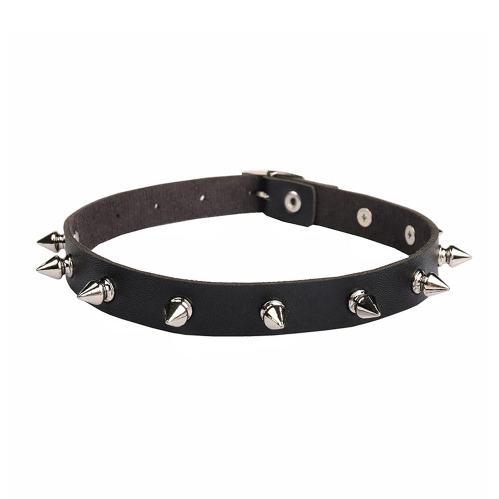 Black PU Leather Choker Neckla - огляд і ціна Goth Punk Spike Choker
