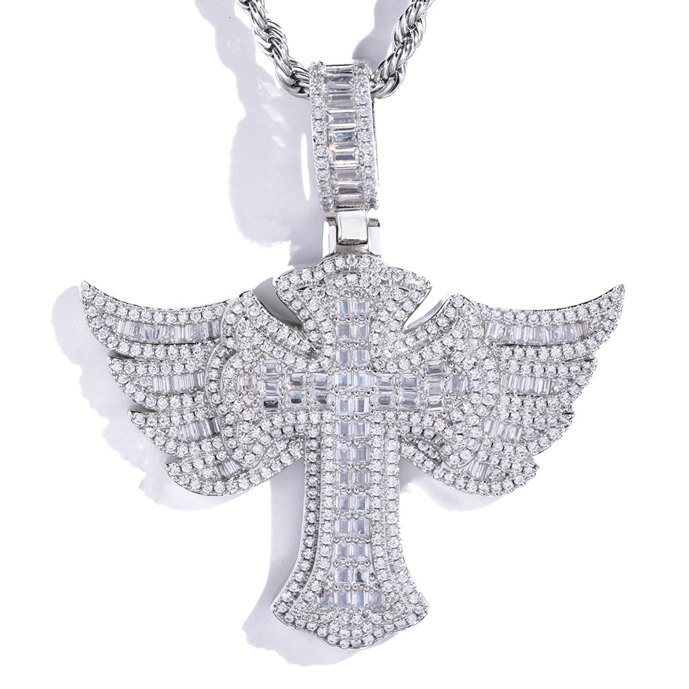 Hip Hop Full Diamond 18k gold  - огляд і ціна Cross Pendant Necklace Gold